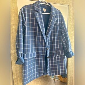 Blue windowpane blazer